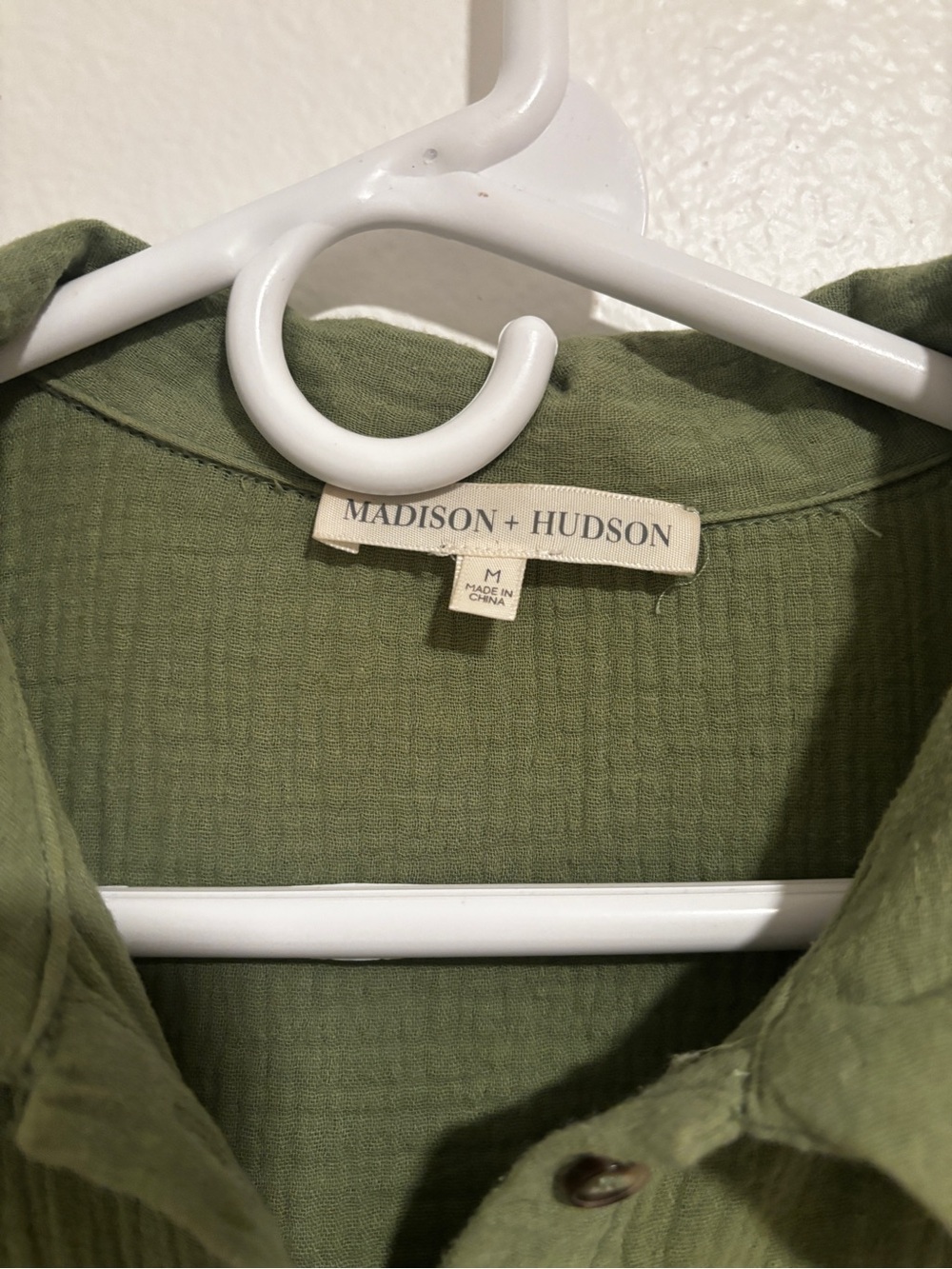 MADISON + HUDSON Olive Green Button-Up Shirt